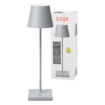 Akku-Tischleuchte - Alu-Korpus, USB-C-Ladung, warme Töne - Nuindie | SIGOR