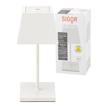 Akku-Tischleuchte - Square Form, Metal Body, Warm Tones - Nuindie Mini 1.0 | Sigor