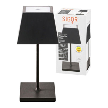 Akku-Tischleuchte - Square Form, Metal Body, Warm Tones - Nuindie Mini 1.0 | Sigor