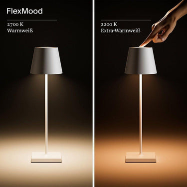 Akku - Tischleuchte Nuindie tango FlexMood 2200K/2700K IP54 168/197lm Ra85 dim von Sigor - Esszett Luxury | Stilvolles Wohnen mit Charakter