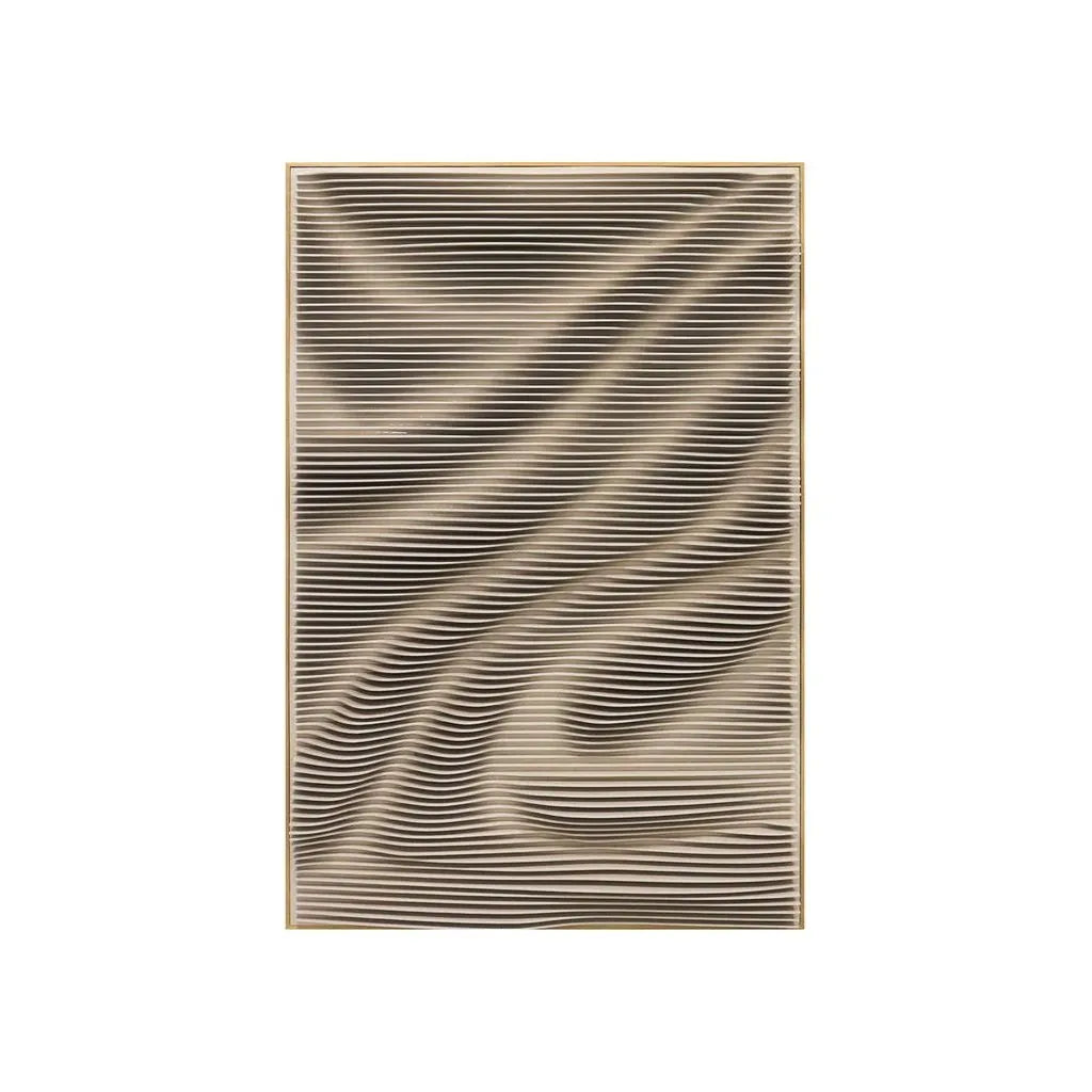 MDF Wall Panel with Rectangular Design, Relief-like Wave Structure & Modern Contour - Aleishia | PTMD