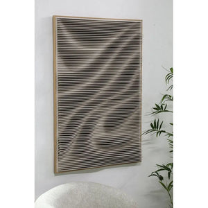 MDF Wall Panel with Rectangular Design, Relief-like Wave Structure & Modern Contour - Aleishia | PTMD