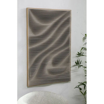 Wandpaneel – MDF Material, Creme Farbe, Wellenrelief Design - Aleishia | PTMD