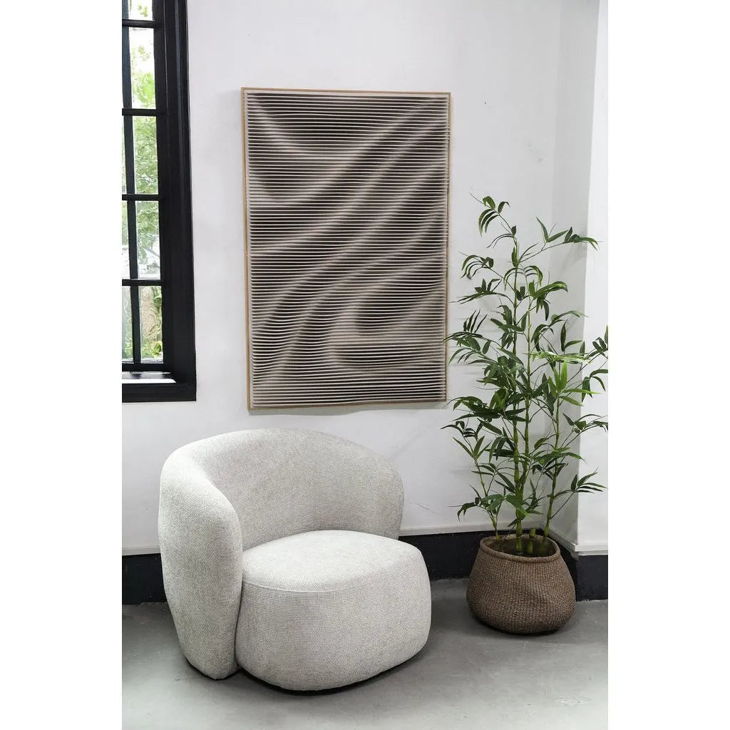 MDF Wall Panel with Rectangular Design, Relief-like Wave Structure & Modern Contour - Aleishia | PTMD