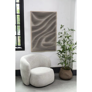MDF Wall Panel with Rectangular Design, Relief-like Wave Structure & Modern Contour - Aleishia | PTMD