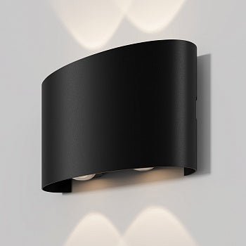 Fassadenbeleuchtung Schwarzes Metall Up - Down LED - Licht – Strato | Maytoni - Esszett Luxury | Stilvolles Wohnen mit Charakter