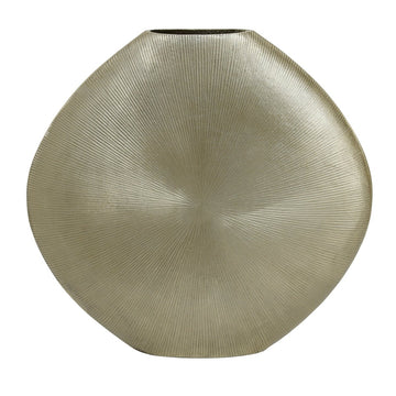 Aluminiumvase - Tiro Oval stripe Gold von PTMD - Esszett Luxury | Stilvolles Wohnen mit Charakter