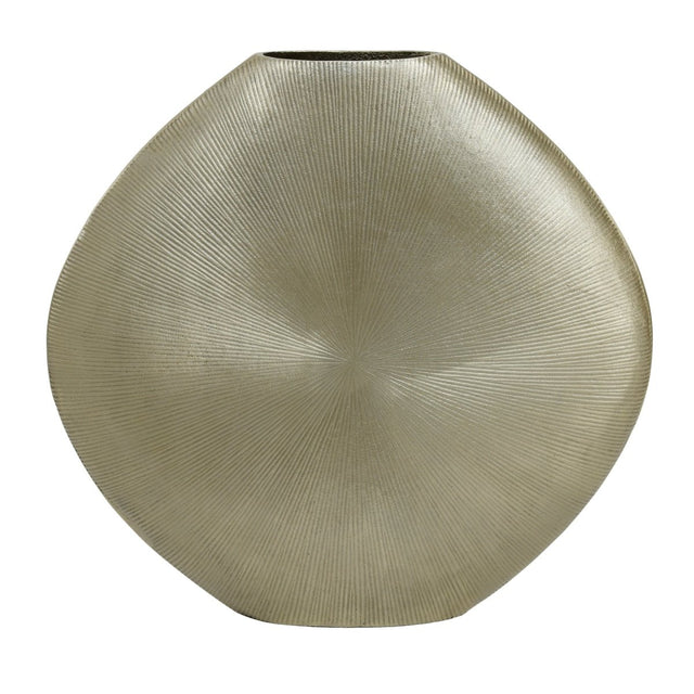 Aluminiumvase - Tiro Oval stripe Gold von PTMD - Esszett Luxury | Stilvolles Wohnen mit Charakter