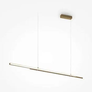 Pendant light design in brushed brass and black metal Linear design & Integrated LED - Halo | Maytoni