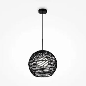 Pendant light braided basket white glass diffuser – Cane | Maytoni