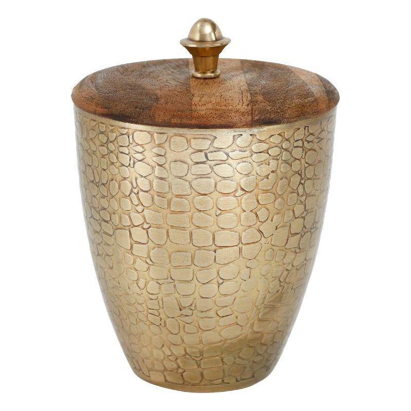Aufbewahrungsbox mit Deckel - Ferya Gold iron oval von PTMD - Esszett Luxury | Stilvolles Wohnen mit Charakter