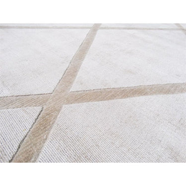 Teppich – Elfenbeinfarbene Töne, Melierte Optik, Rauten Muster, 150 cm - Luxury 210 | Kayoom