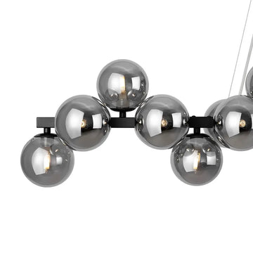 Pendant lamp with black metal frame and smoked glass in modern design - Dallas | Maytoni
