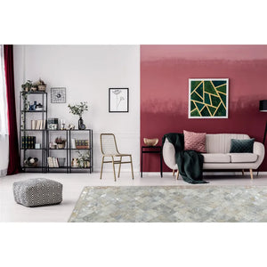Teppich – Echtes Leder, Patchwork Design, Luxuriöse Farbgebung, 150 cm - Lavish 210 | Kayoom