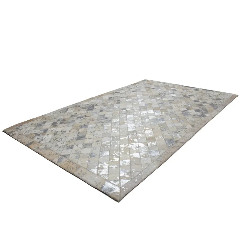 Teppich – Echtes Leder, Patchwork Design, Luxuriöse Farbgebung, 150 cm - Lavish 210 | Kayoom