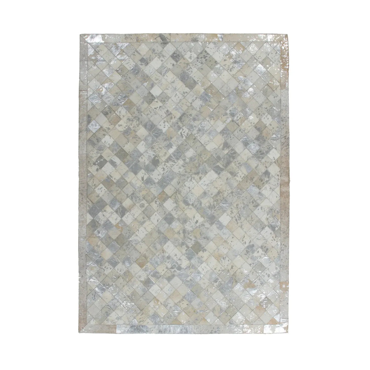 Teppich – Echtes Leder, Patchwork Design, Luxuriöse Farbgebung, 150 cm - Lavish 210 | Kayoom