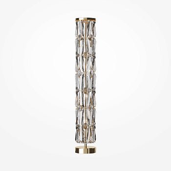 Floor Lamp Metal Frame Crystal Shades & Chrome Finish – Puntes | Maytoni