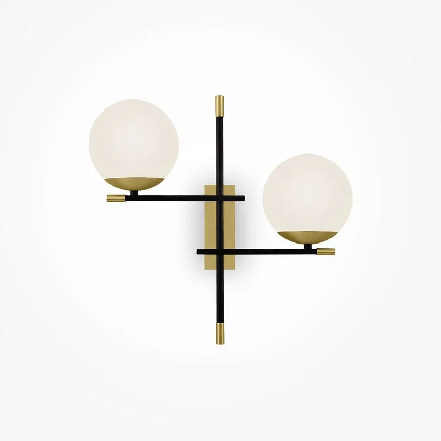 Wall light with black and gold finish and white opal glass shade – Nostalgia | Maytoni