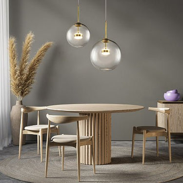 Pendelleuchte mit transparentem Blasenglas und gebürstetem Gold - Finish im modernen Design – Cometa | Maytoni - Esszett Luxury | Stilvolles Wohnen mit Charakter
