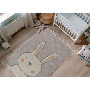 Teppich – Hasenmotiv, Polypropylen Flor, Kurzflor Struktur, 120 x 170 cm - Modena 415 | Kayoom
