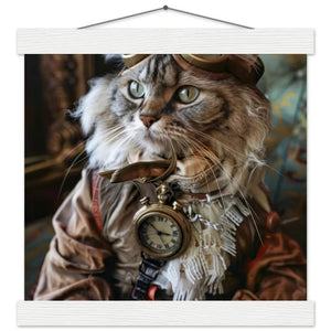 Schulposter – Ragamuffin Katze, Steampunk-Outfit, Brille | St Tropez Art