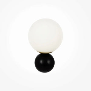 Wall light with black and gold finish and white opal glass shade – Nostalgia | Maytoni