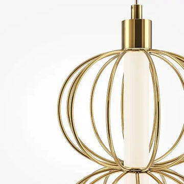 Pendant Lamp Golden Finish Dome Shade & Integrated LED – Golden Cage | Maytoni