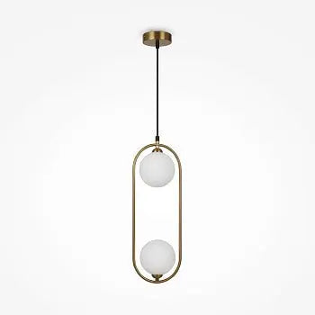 Modern Design Pendant Lamp with Opal Glass Diffusers and Brass Finish – Ring | Maytoni