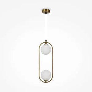 Modern Design Pendant Lamp with Opal Glass Diffusers and Brass Finish – Ring | Maytoni
