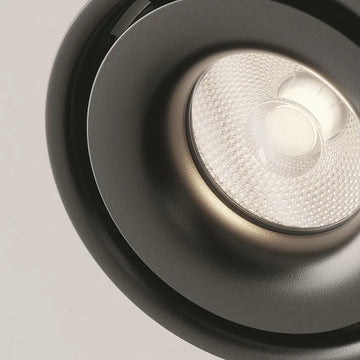 Black aluminum ceiling light with integrated LED and neutral white light – Yin | Maytoni