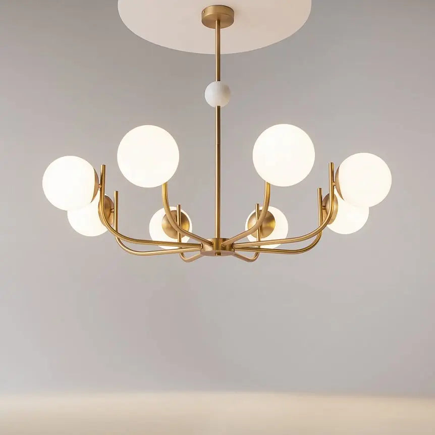 Pendant lamp with 8 E14 sockets and elegant brass finish – Rendez-vous | Maytoni