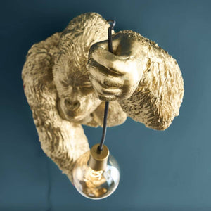 Wandleuchte – Skulpturales Design, Markantes Tiermotiv, Polyresin-Konstruktion, Goldfinish – Jungle Jack | WERNS