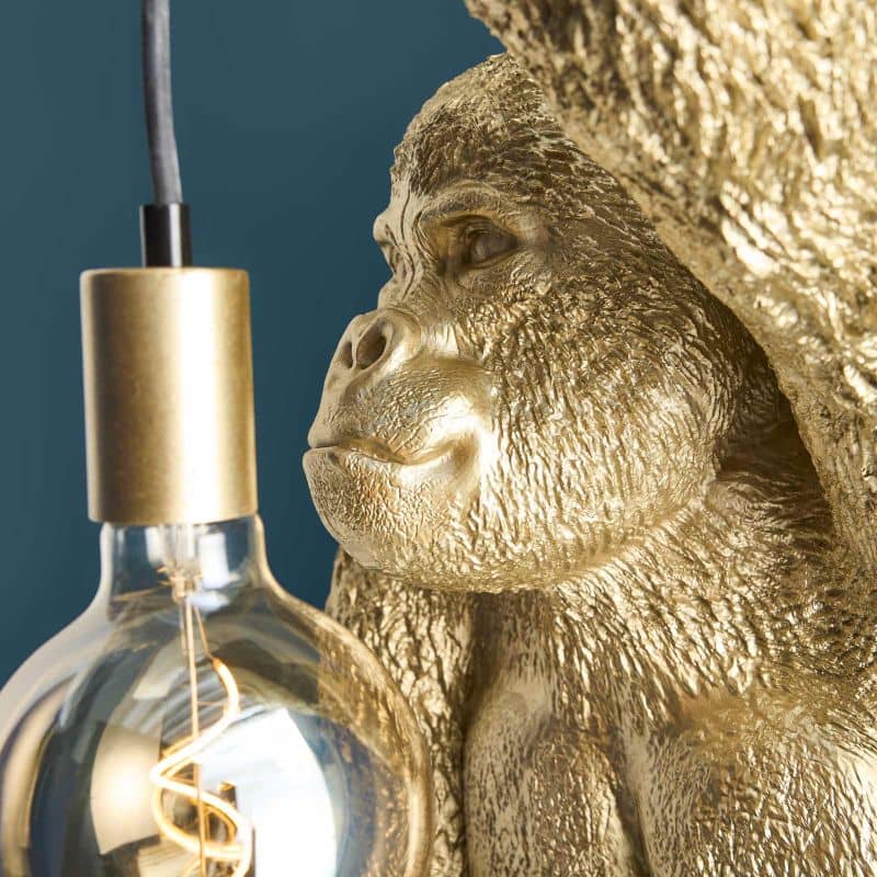 Wandleuchte – Skulpturales Design, Markantes Tiermotiv, Polyresin-Konstruktion, Goldfinish – Jungle Jack | WERNS