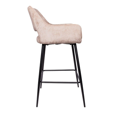Barstuhl - Fallon Velvet Hoch (61 x 53 x 105 cm) Khaki von PTMD - Esszett Luxury | Stilvolles Wohnen mit Charakter
