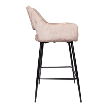 Barstuhl - Fallon Velvet Hoch (61 x 53 x 105 cm) Khaki von PTMD - Esszett Luxury | Stilvolles Wohnen mit Charakter