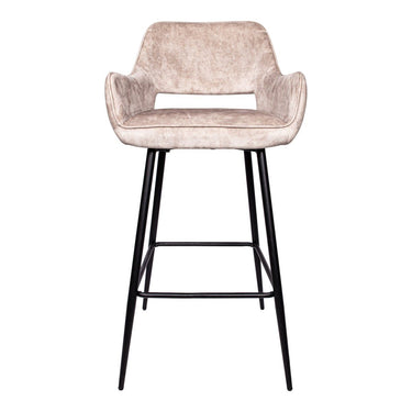 Barstuhl - Fallon Velvet Hoch (61 x 53 x 105 cm) Khaki von PTMD - Esszett Luxury | Stilvolles Wohnen mit Charakter