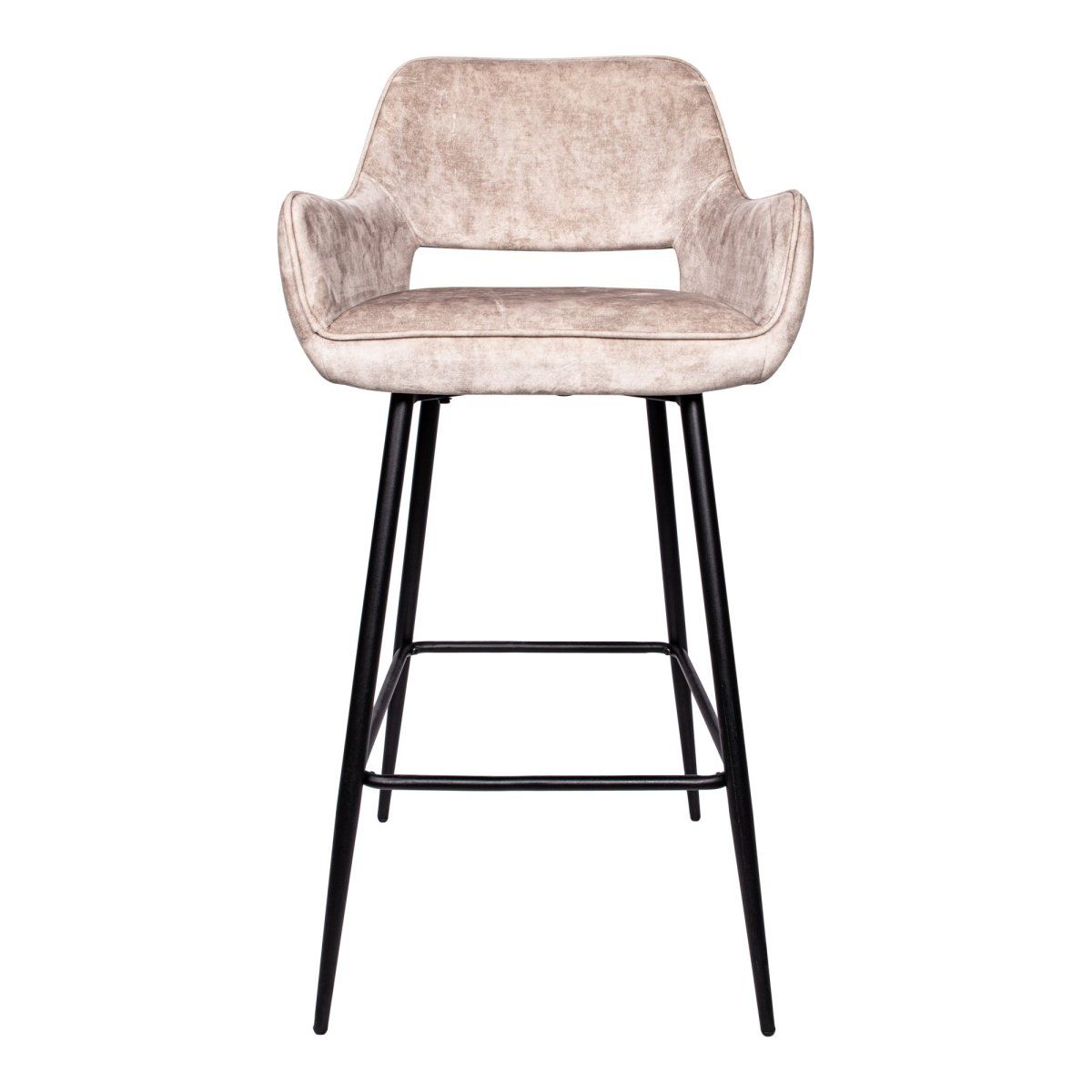 Barstuhl - Fallon Velvet Hoch (61 x 53 x 105 cm) Khaki von PTMD - Esszett Luxury | Stilvolles Wohnen mit Charakter