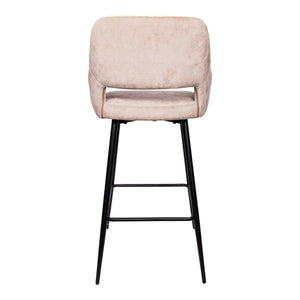 Barstuhl - Fallon Velvet Hoch (61 x 53 x 105 cm) Khaki von PTMD - Esszett Luxury | Stilvolles Wohnen mit Charakter