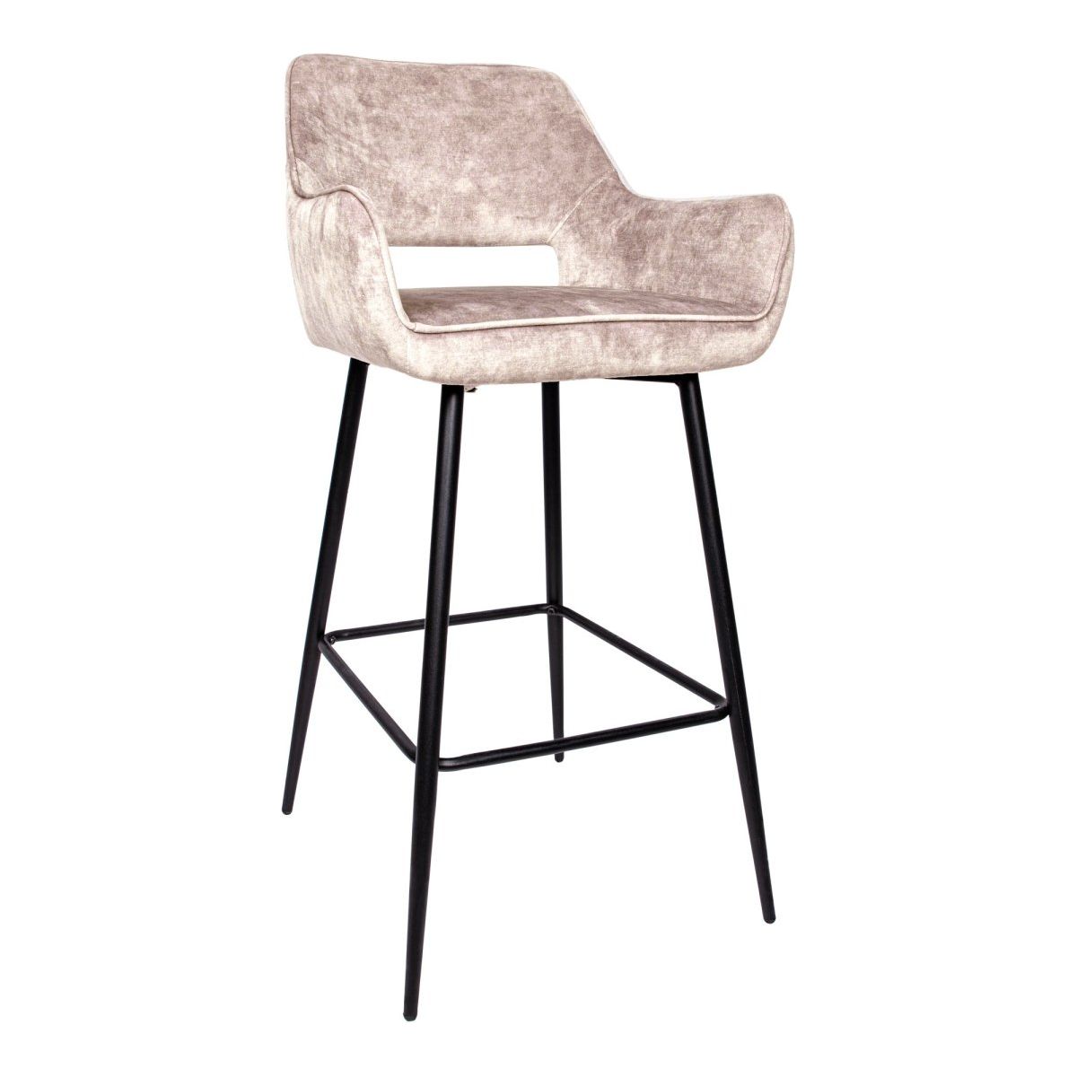 Barstuhl - Fallon Velvet Hoch (61 x 53 x 105 cm) Khaki von PTMD - Esszett Luxury | Stilvolles Wohnen mit Charakter