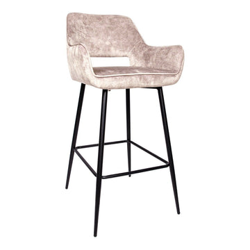 Barstuhl - Fallon Velvet Hoch (61 x 53 x 105 cm) Khaki von PTMD - Esszett Luxury | Stilvolles Wohnen mit Charakter