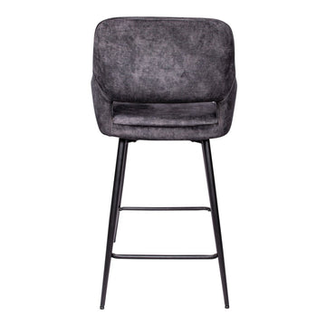 Barstuhl - Fallon Velvet Niedrig (60 x 54 x 95 cm) Anthrazit von PTMD - Esszett Luxury | Stilvolles Wohnen mit Charakter