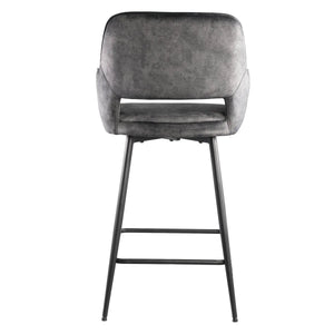 Velvet & Metal Bar Stool with Armrests – Fal | PTMD