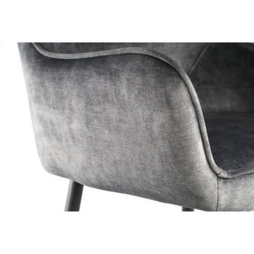 Barstuhl - Fallon Velvet Niedrig (60 x 54 x 95 cm) Anthrazit von PTMD - Esszett Luxury | Stilvolles Wohnen mit Charakter