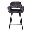 Velvet & Metal Bar Stool with Armrests – Fal | PTMD