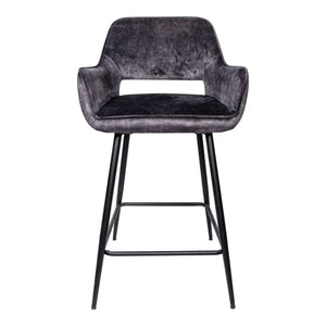 Velvet & Metal Bar Stool with Armrests – Fal | PTMD