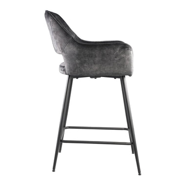 Barstuhl - Fallon Velvet Niedrig (60 x 54 x 95 cm) Anthrazit von PTMD - Esszett Luxury | Stilvolles Wohnen mit Charakter