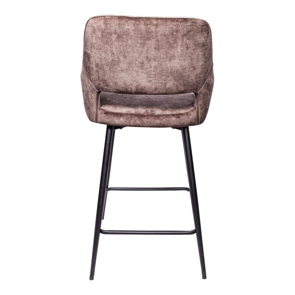 Barstuhl - Fallon Velvet Niedrig (60 x 54 x 95 cm) Braun von PTMD - Esszett Luxury | Stilvolles Wohnen mit Charakter