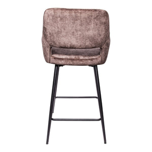 Barstuhl - Fallon Velvet Niedrig (60 x 54 x 95 cm) Braun von PTMD - Esszett Luxury | Stilvolles Wohnen mit Charakter