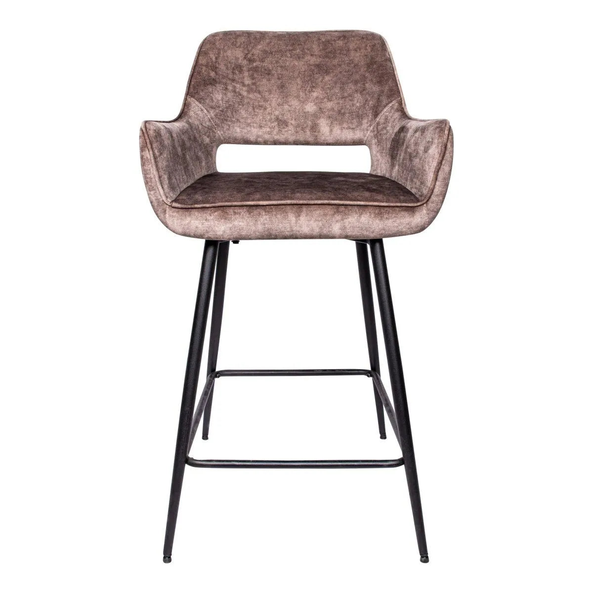 Velvet & Metal Bar Stool with Armrests – Fal | PTMD