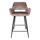 Velvet & Metal Bar Stool with Armrests – Fal | PTMD